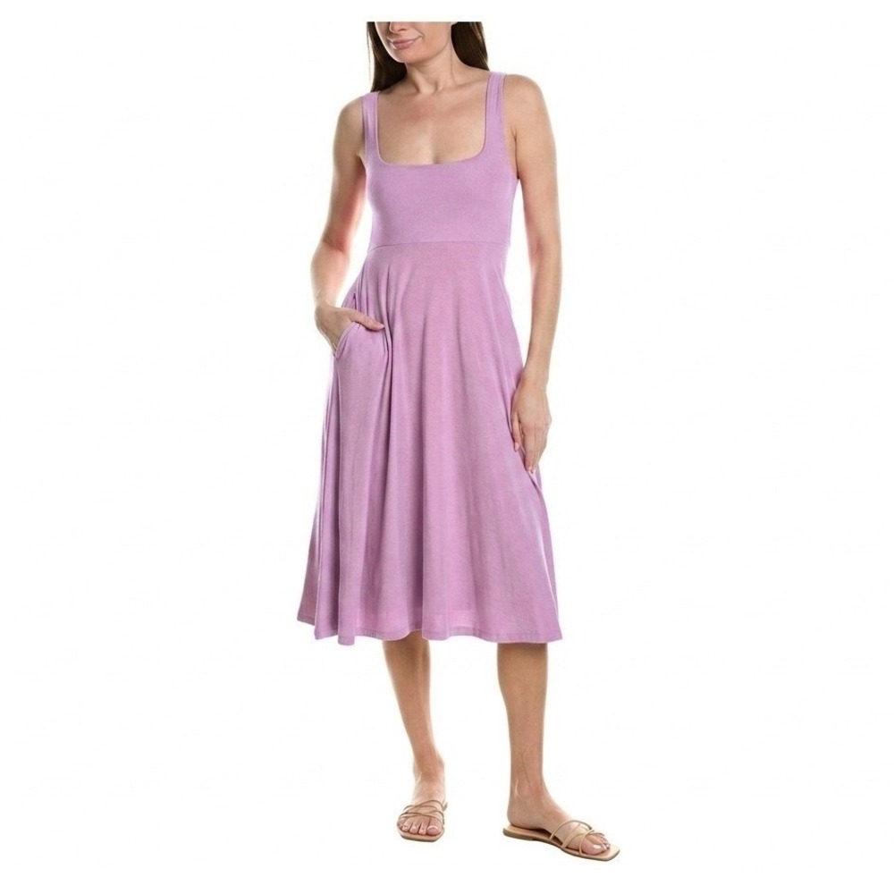 Beyond Yoga Featherweight at the Ready Square Neck Midi Dress Lilac Purple Small